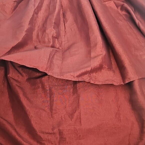 Revamped Burgundy Maxi High Low Skirt with Tie Front - Picture 9 of 16